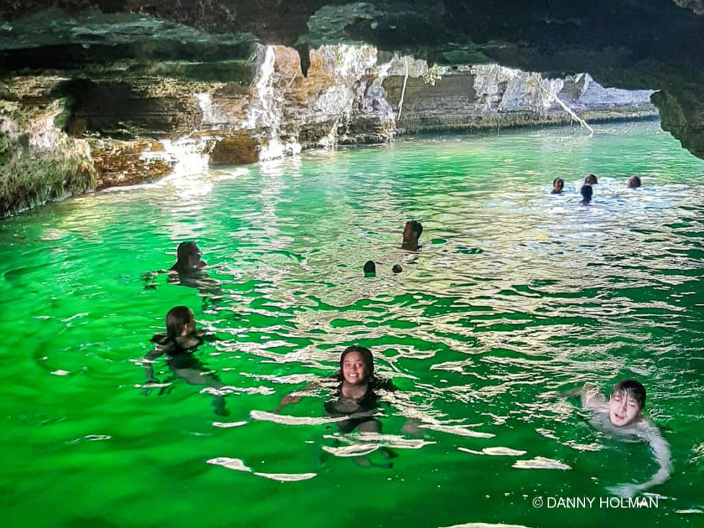 study abroad students swimming